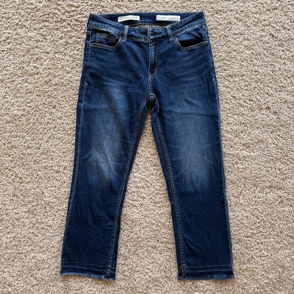 Anthropologie Denim - Anthropologie Pilcro Mid Rise Ankle Straight Jeans Medium Wash Raw Frayed Hem 27